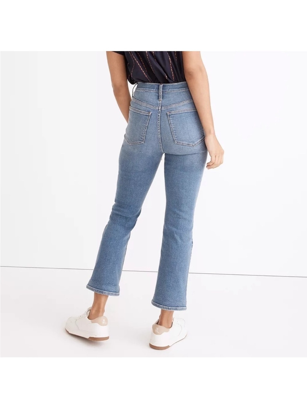 Madewell Cali Demi Boot Jeans in Dorrance Wash TENCEL Denim Edition NWT - Picture 2 of 14